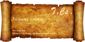 Tolnay Csaba névjegykártya